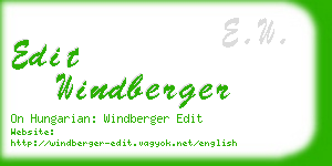 edit windberger business card